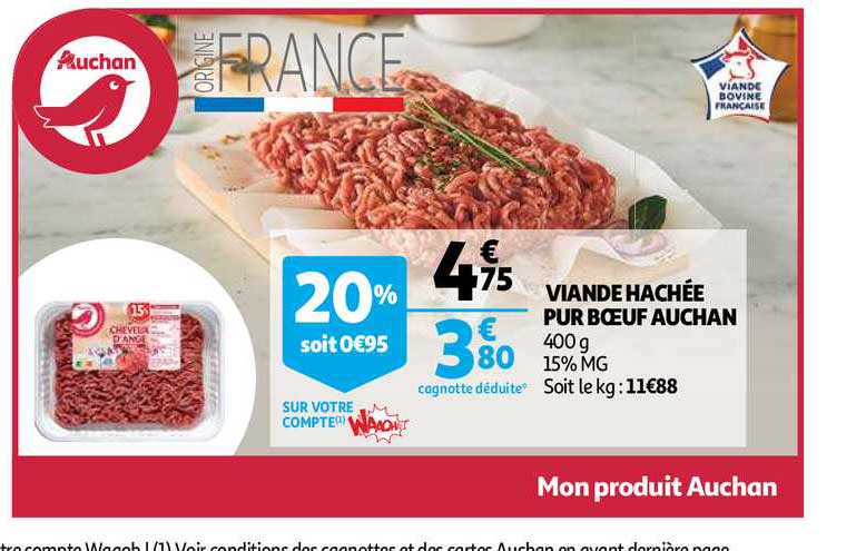 Viande Hachée Pur Bœuf Auchan