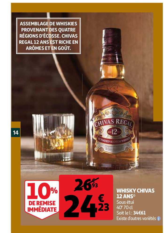 whisky chivas 12 ans 10% de remise immédiate