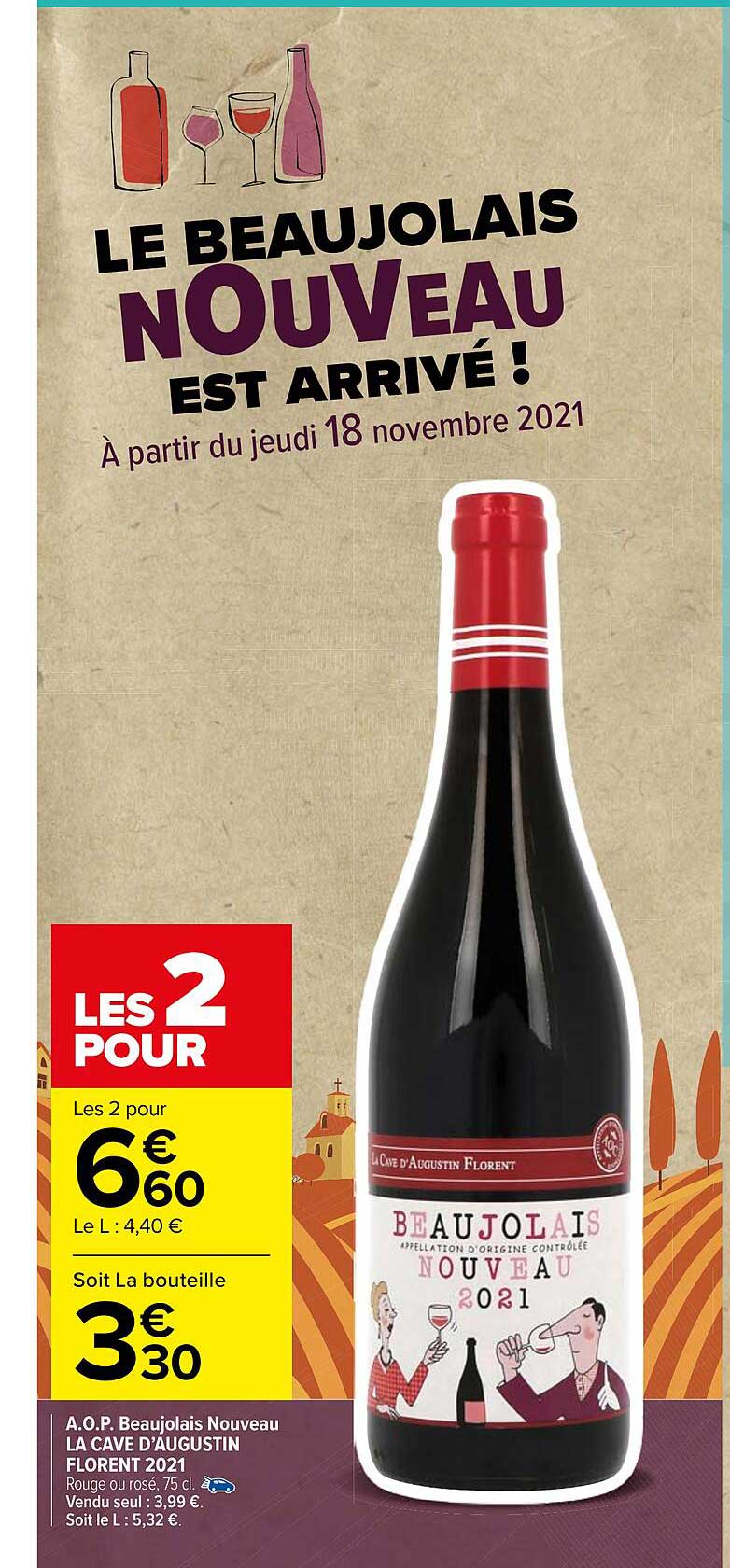 a.o.p. beaujolais nouveau la cave d'augustin florent 2021