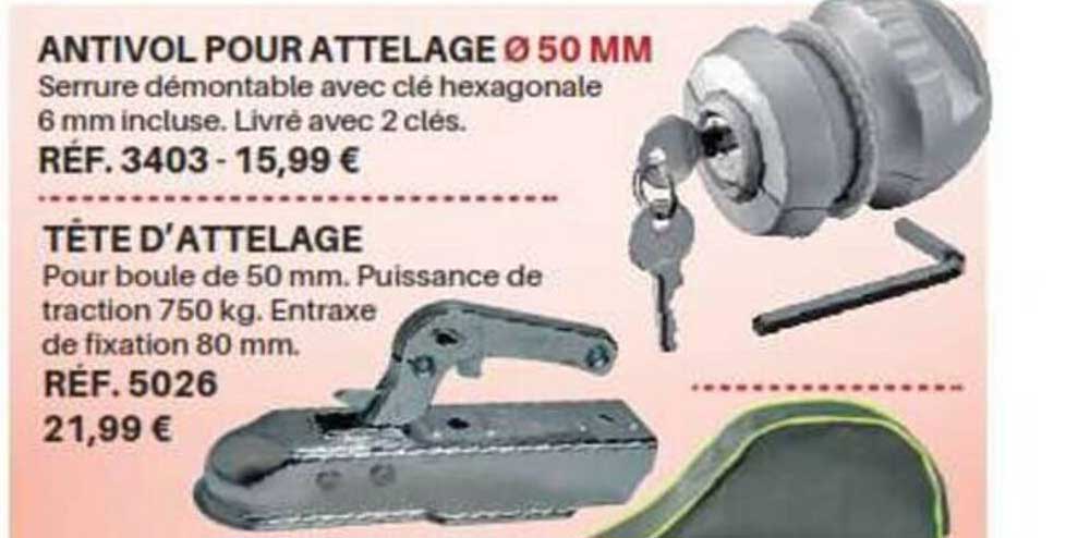 antivol pour attelage ø 50 mm tête d'attelage