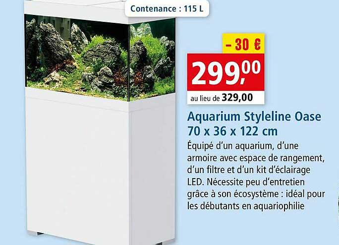 aquarium styleline oase 70 x 36 x 122 cm