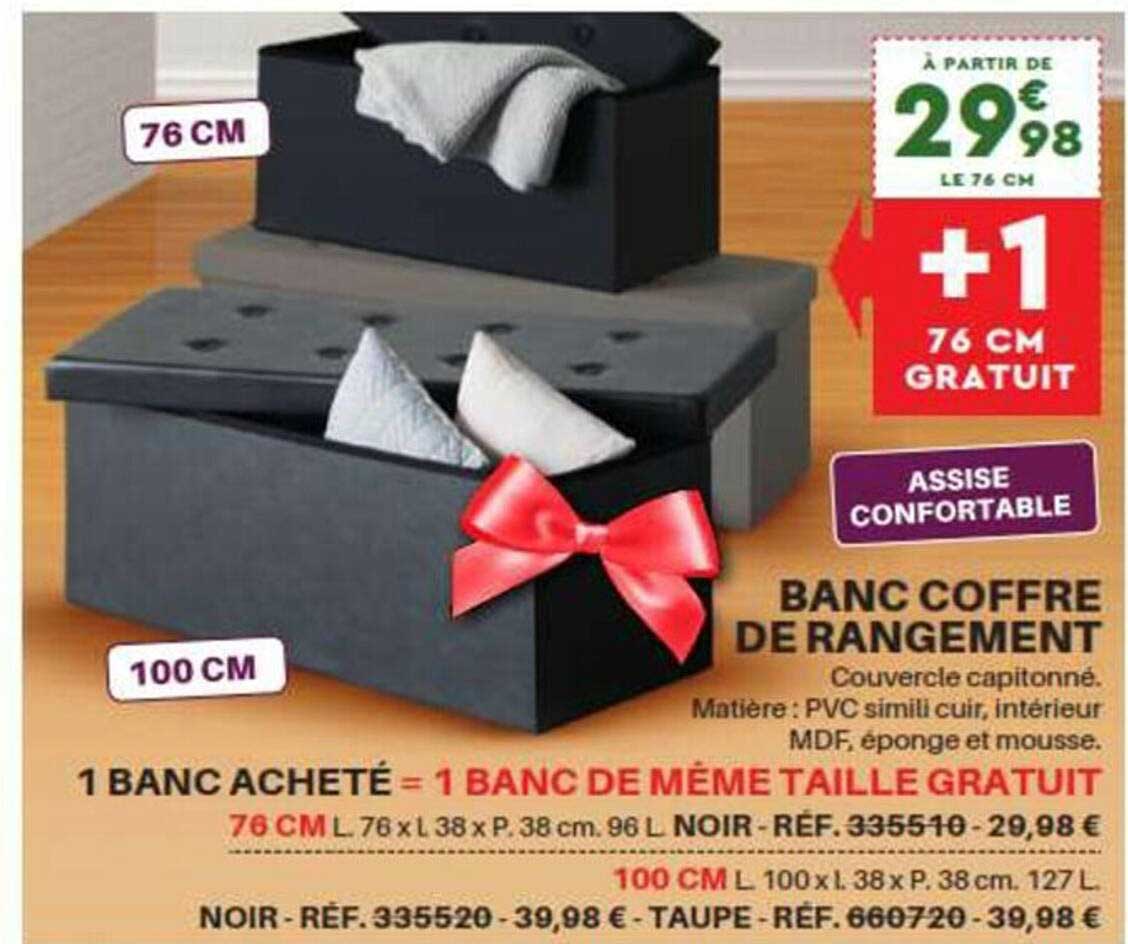 Banc Coffre De Rangement 1 Banc Acheté = 1 Banc De Même Taille Gratuit