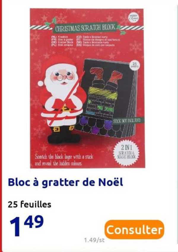bloc à gratter de noël