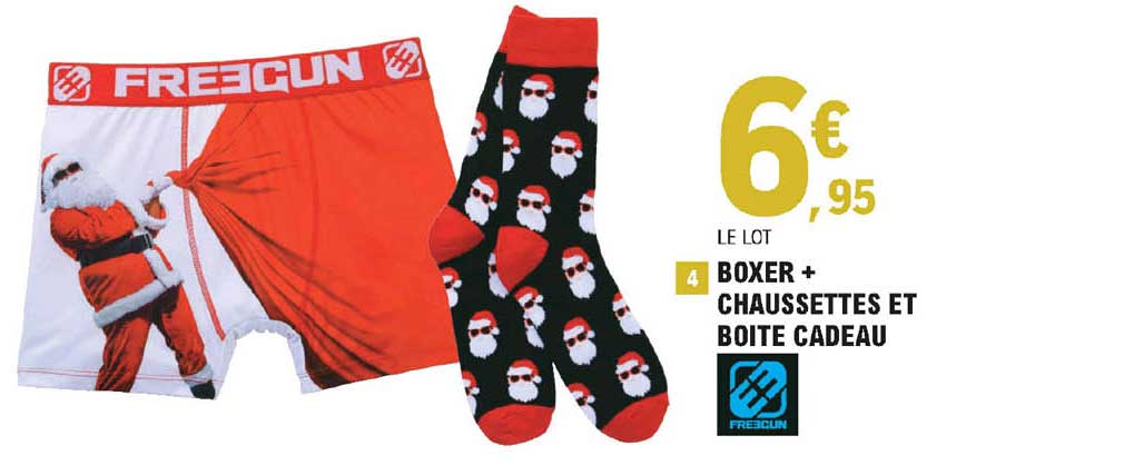 Boxer + Chaussettes Et Boite Cadeau Freegun