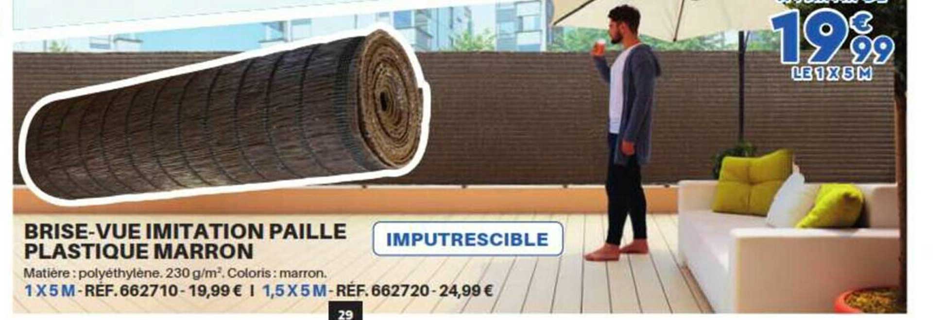 Brise-vue Imitation Paille Plastique Marron