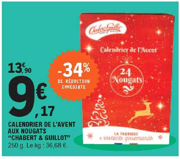 calendrier de l'avent aux nougats "chabert & guillot"