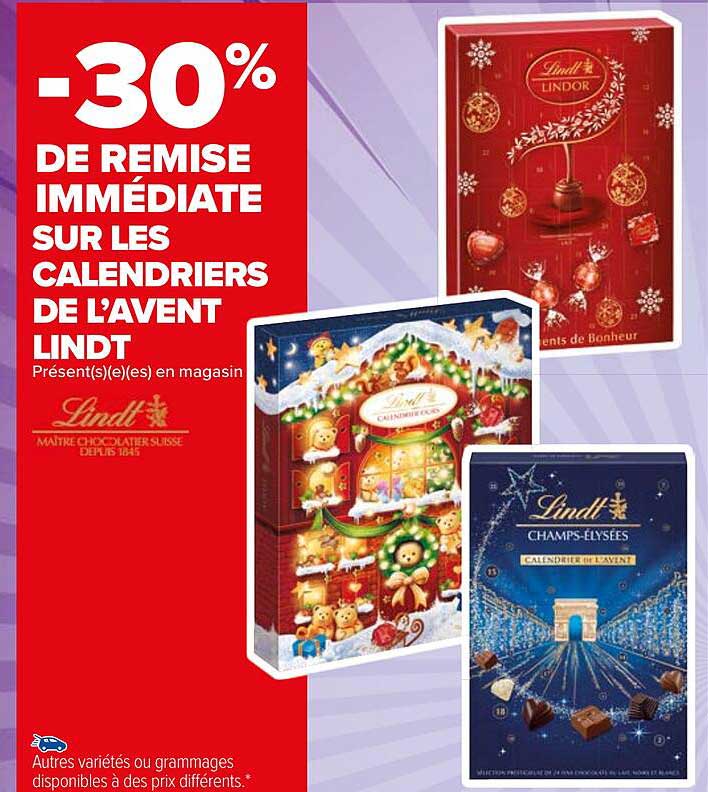 calendrier de l'avent lindt