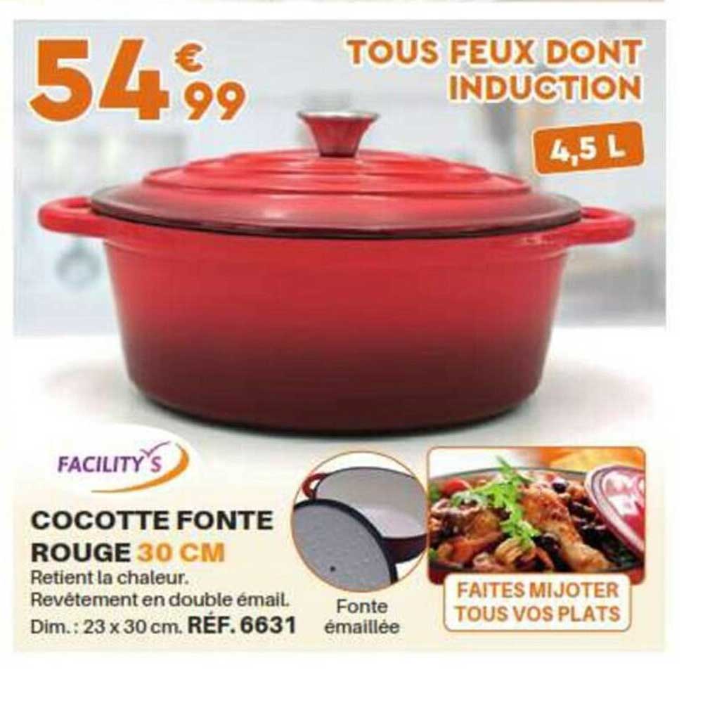 Cocotte Fonte Rouge 30 Cm
