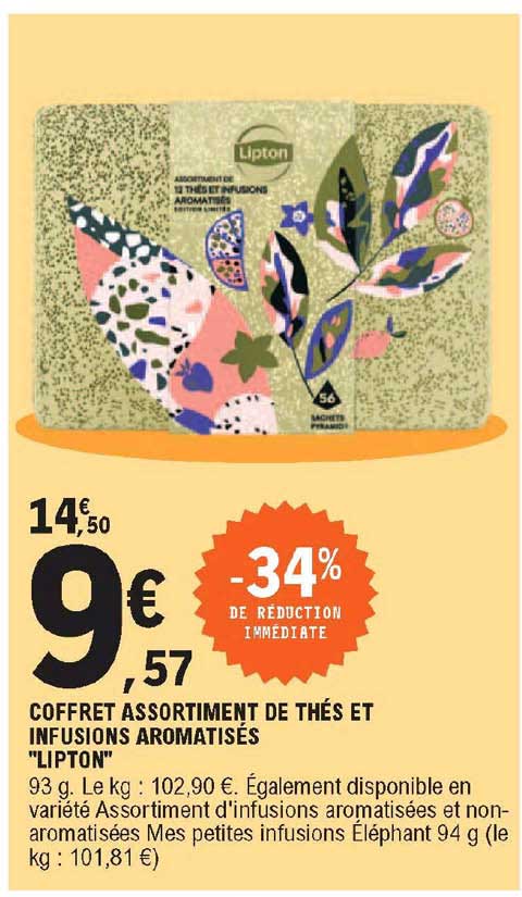 Coffret Assortiment De Thés Et Infusions Aromatisés "lipton"