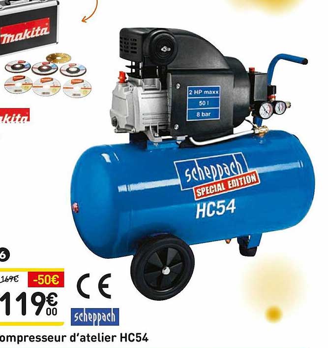 compresseur d'atelier hc54 scheppach