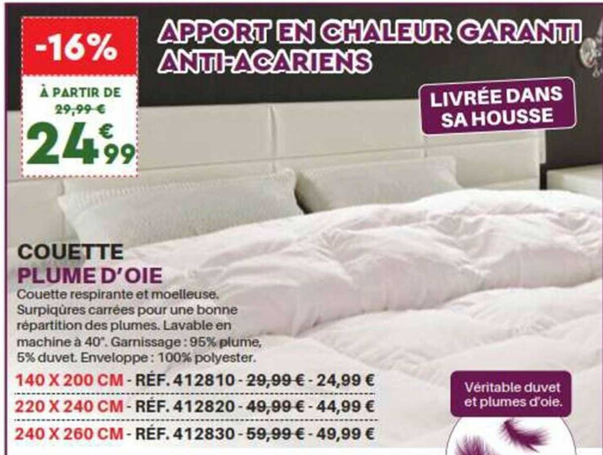 couette plume d'oie