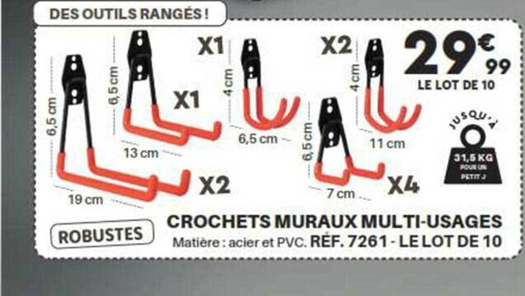 crochets muraux multi-usages