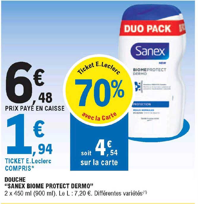 douche "sanex biome protect dermo"