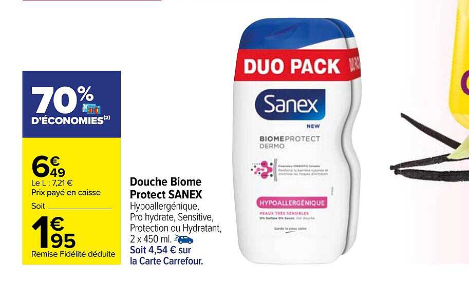 douche biome protect sanex