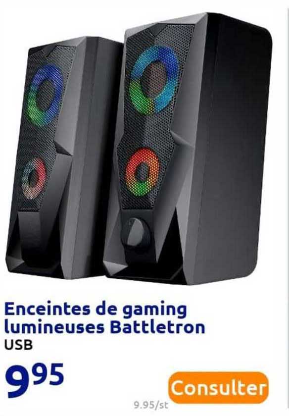 enceintes de gaming lumineuses battletron