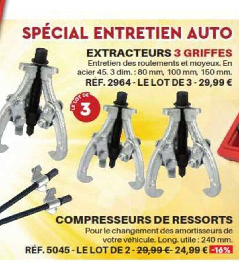 extracteurs 3 griffes compresseurs de ressorts