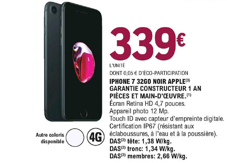 iphone 7 32go noir apple