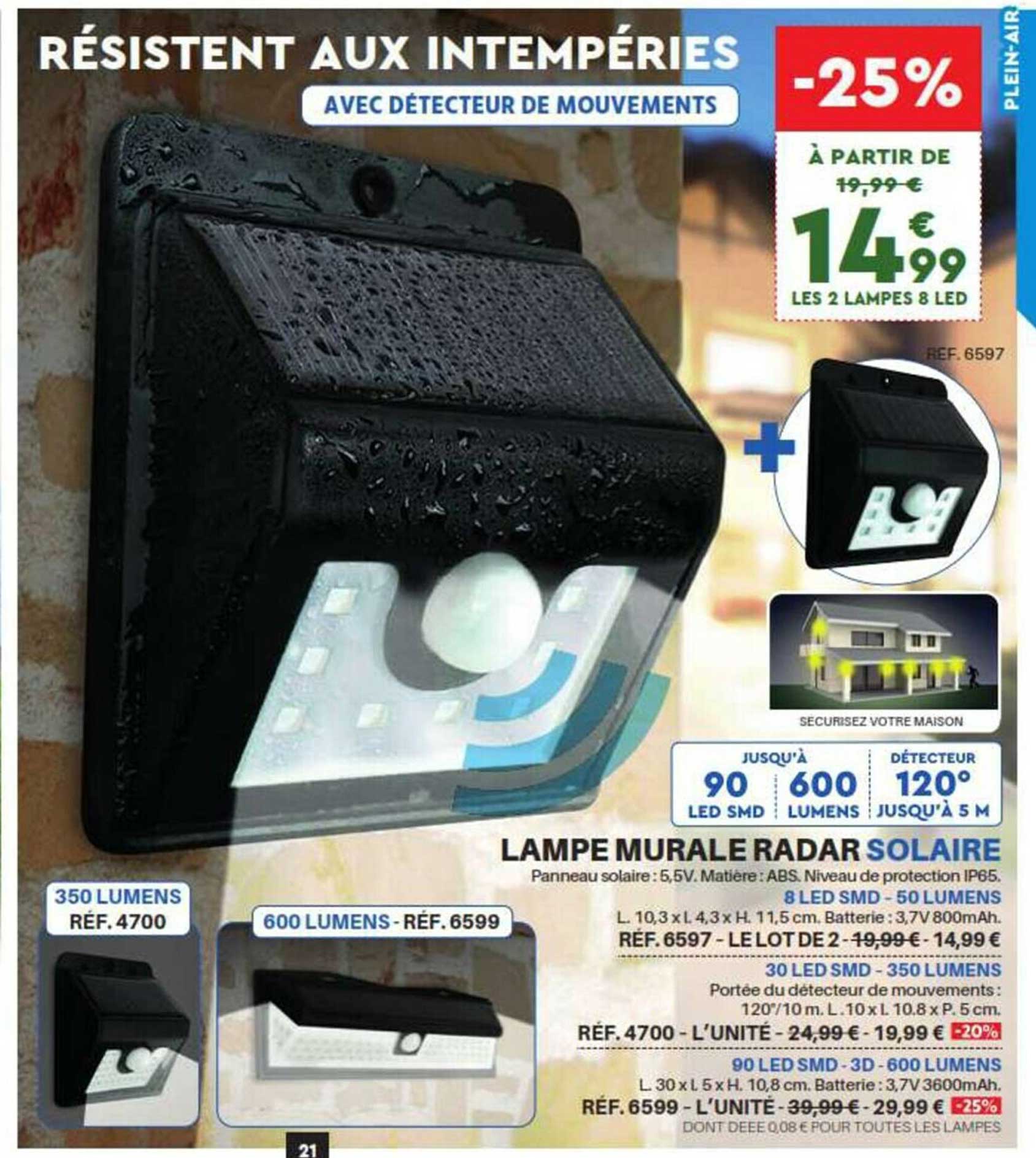 lampe murale radar solaire