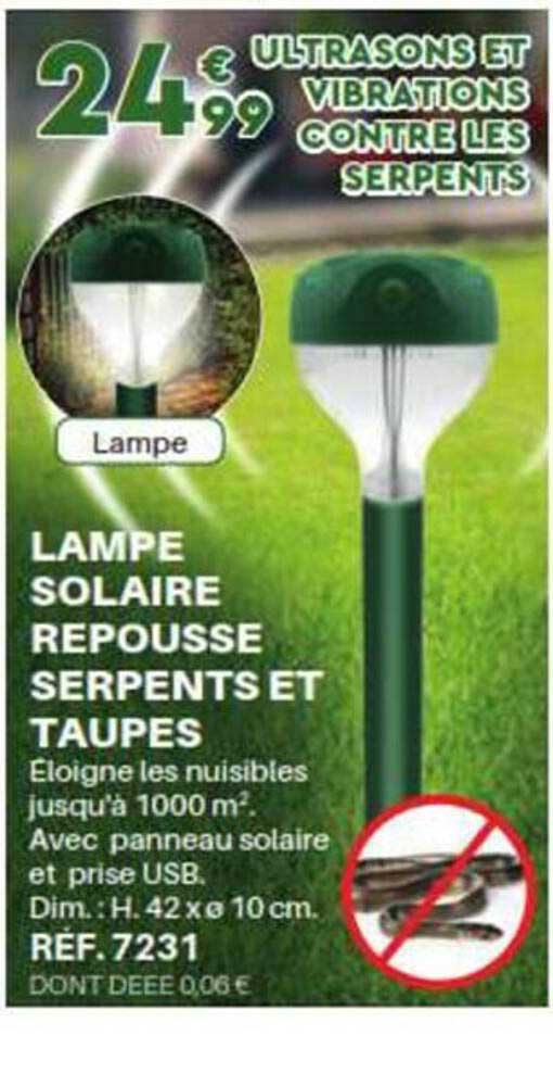 lampe solaire repousse serpents et taupes