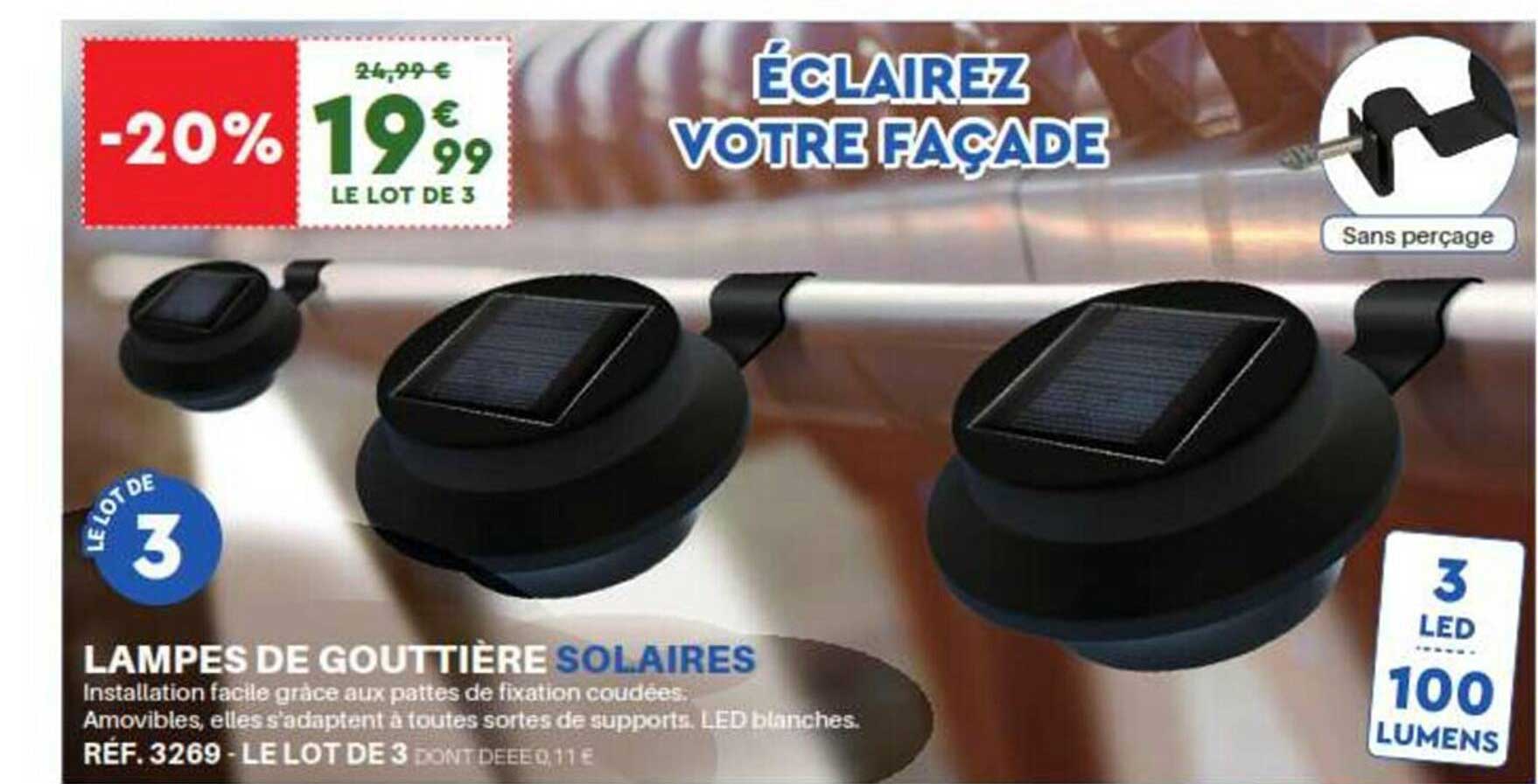 lampes de gouttière solaires