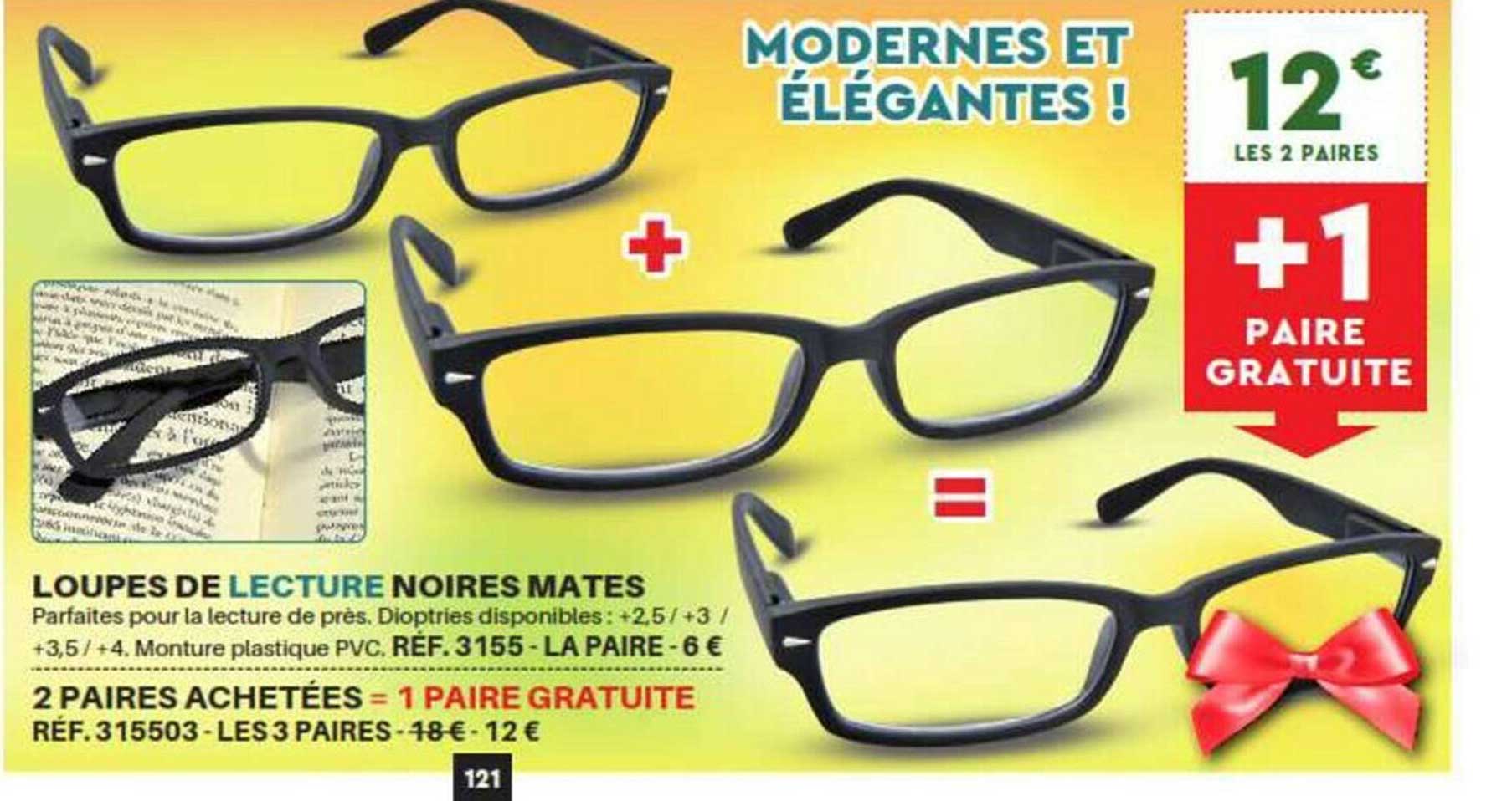 loupes de lecture noires mates