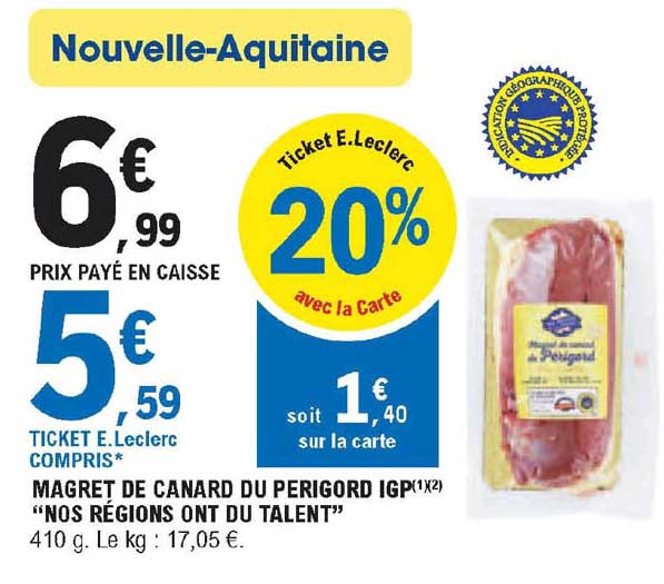 magret de canard du perigord igp "nos régions ont du talent"