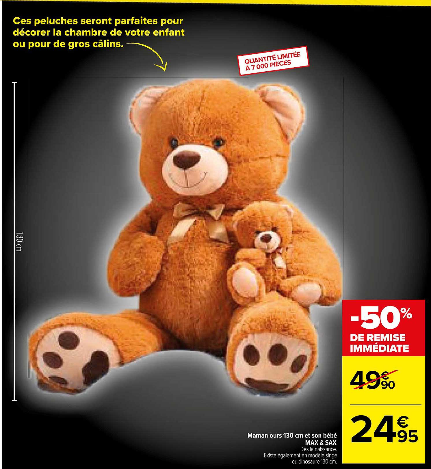 maman ours 130 cm et son bébé max & sax