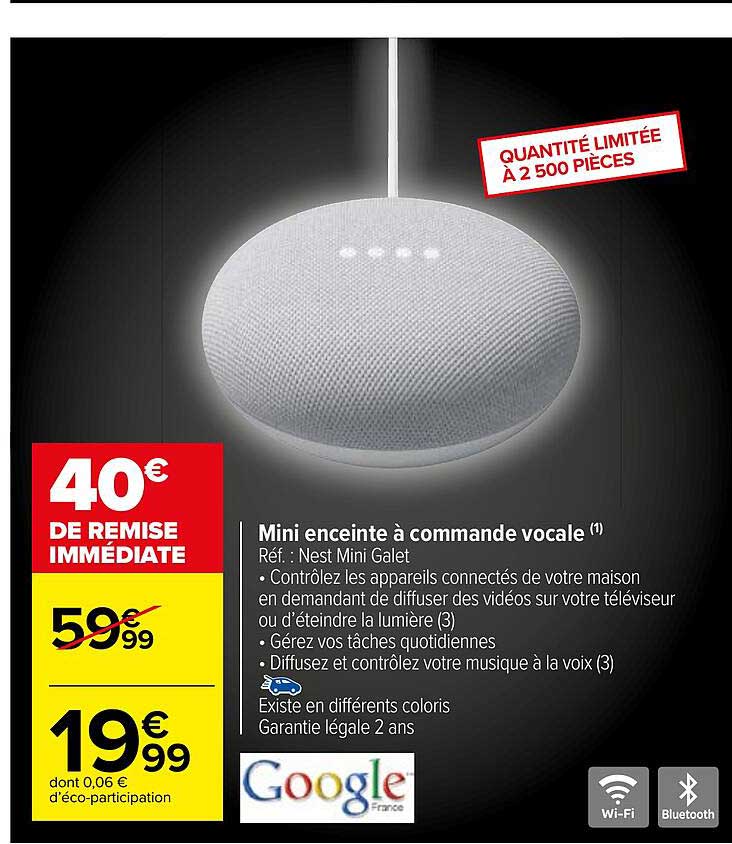 mini enceinte à commande vocale google