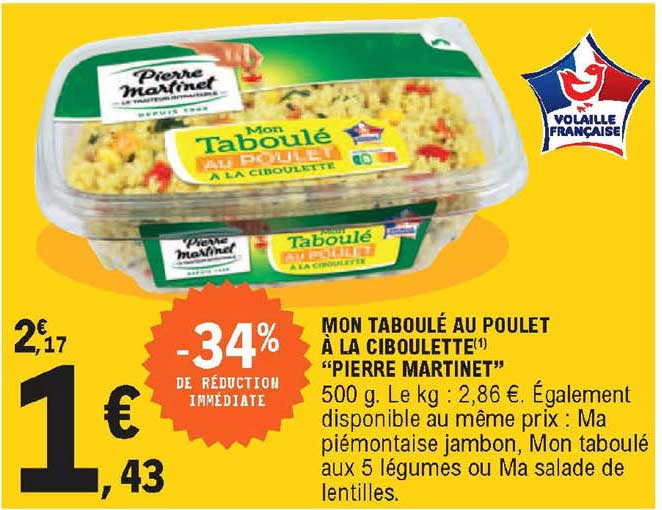 mon taboulé au poulet à la ciboulette "pierre martinet"