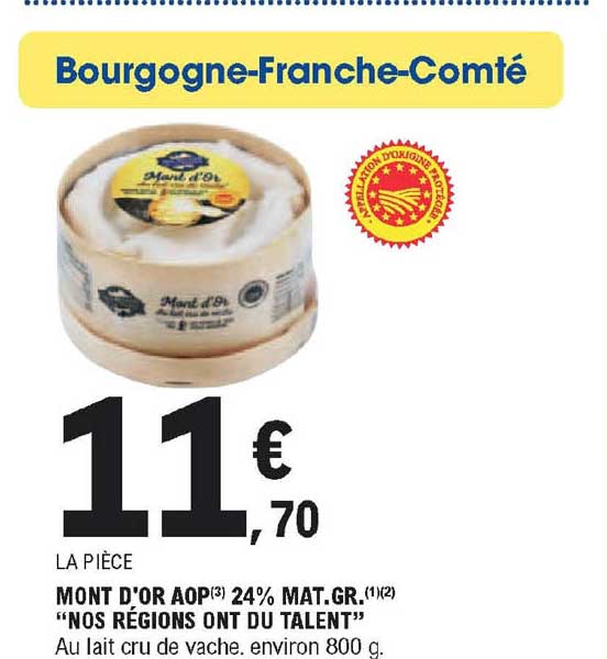 mont d'or aop 24% mat. gr. "nos régions ont du talent"