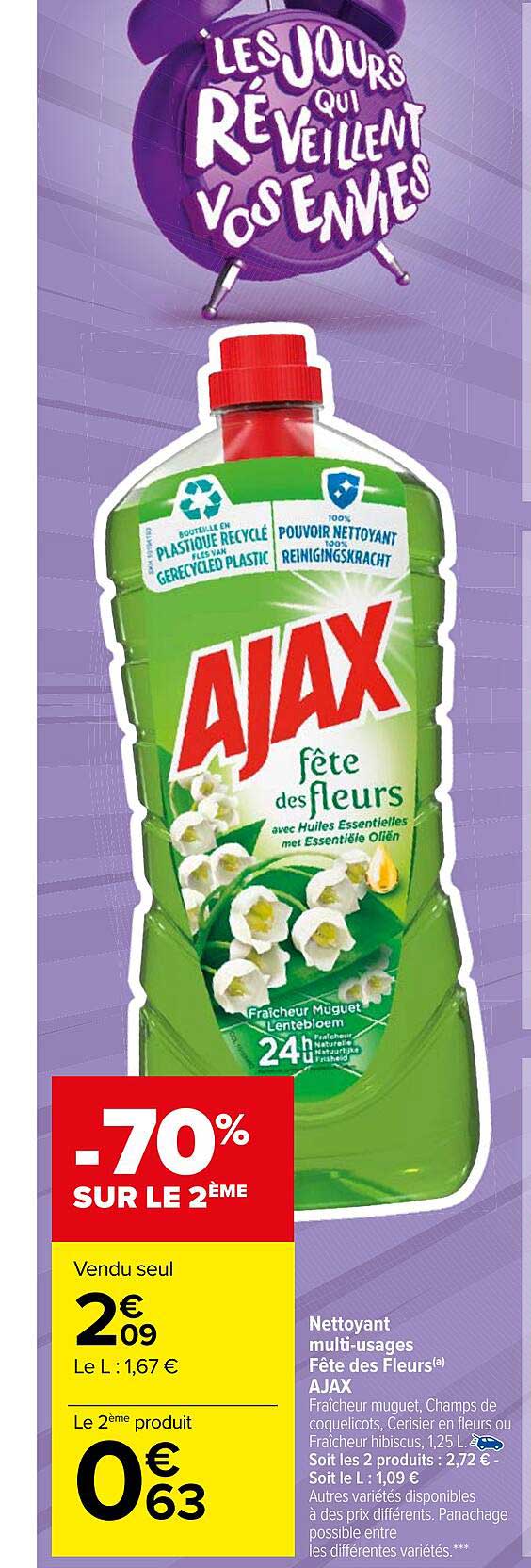 nettoyant multi-usages fête de fleurs ajax