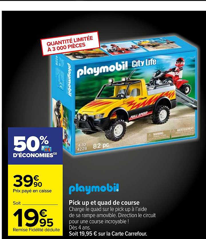 pick up et quad de course playmobil