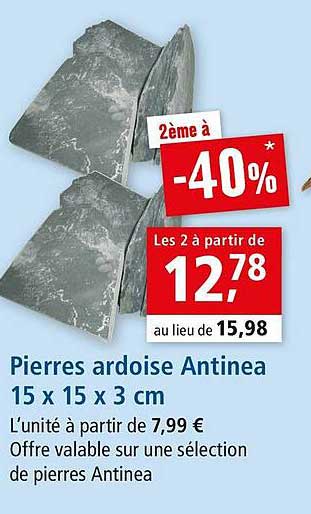 pierres ardoise antinea 15 x 15 x 3 cm