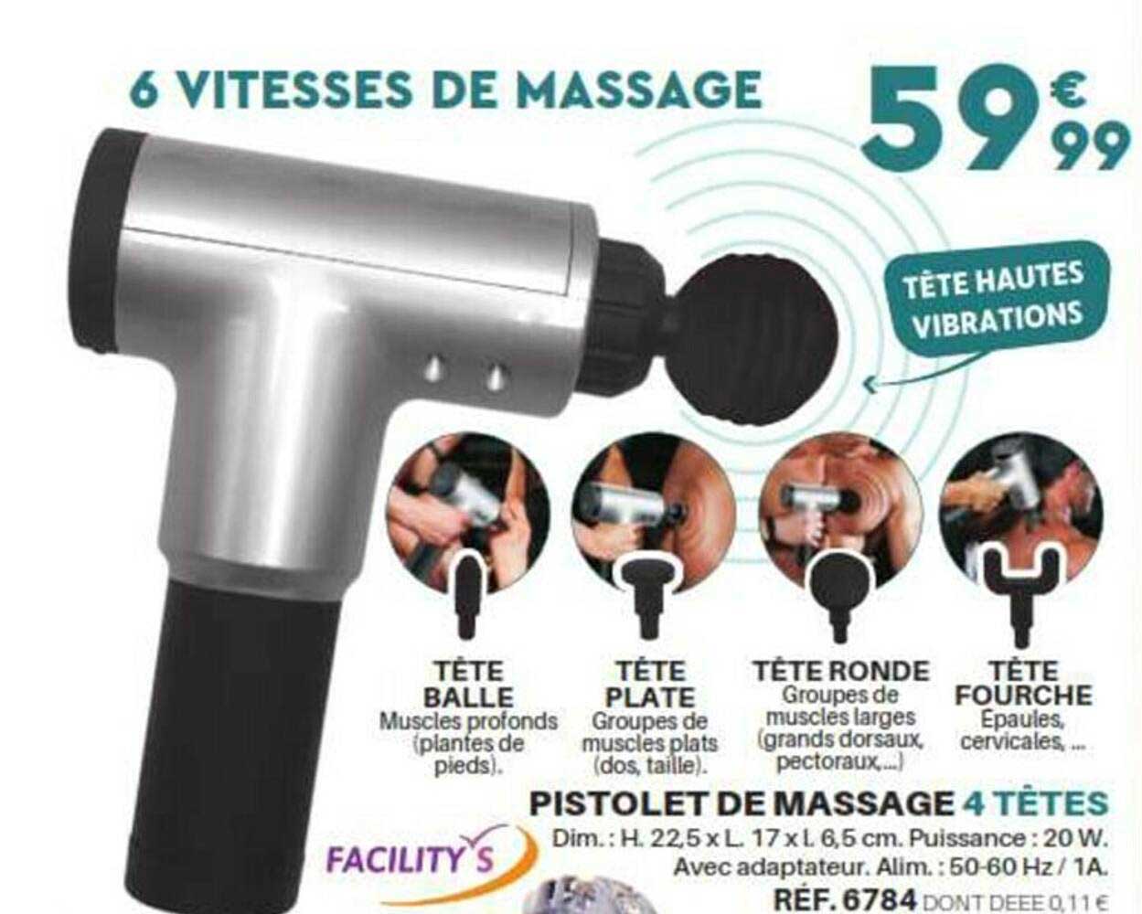 Pistolet De Massage 4 Têtes