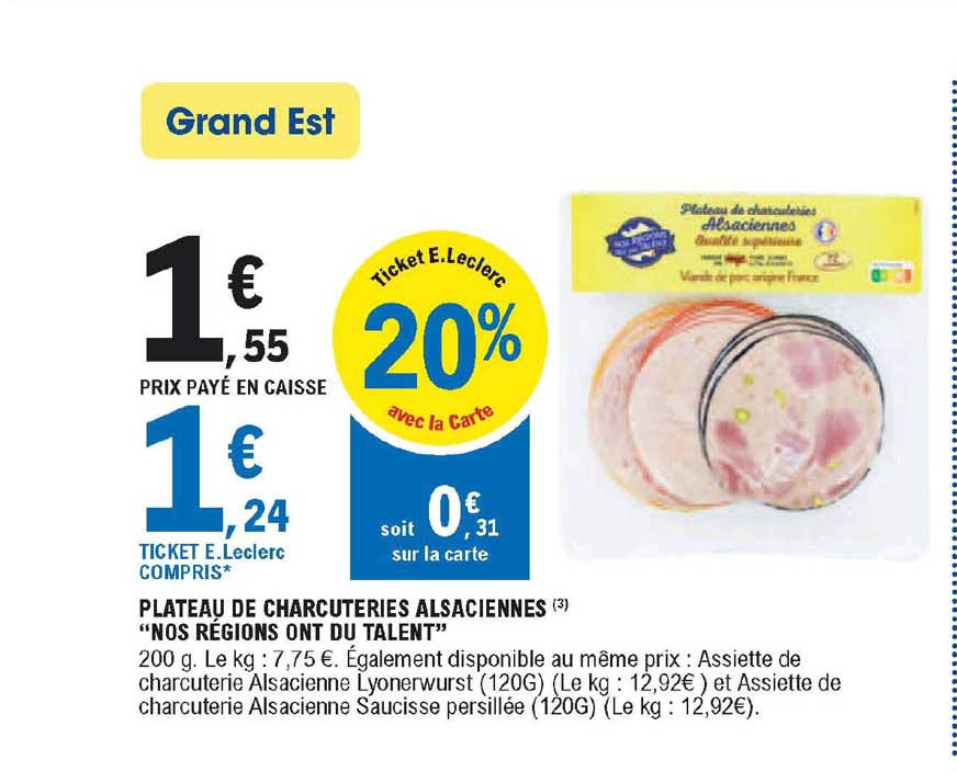 plateau de charcuteries alsaciennes "nos régions ont du talent"