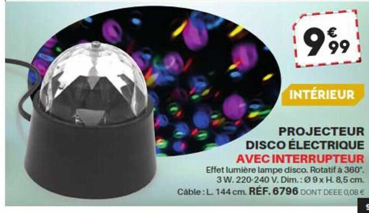 projecteur disco électrique avec interrupteur