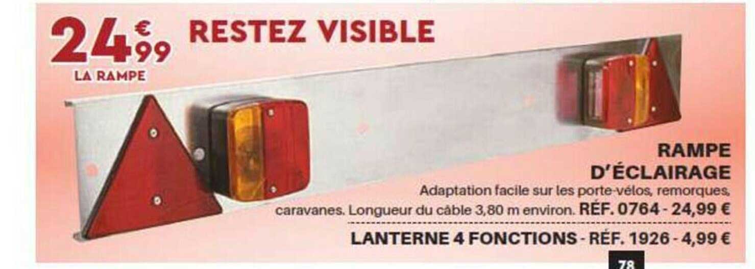 rampe d'éclairage lanterne 4 fonctions