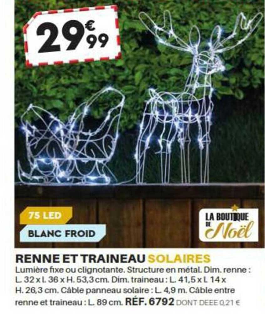 renne et traineau solaires