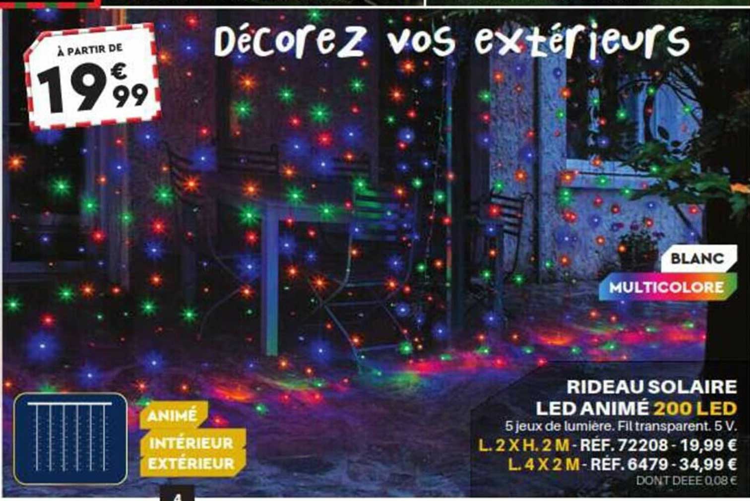 rideau solaire led animé 200 led