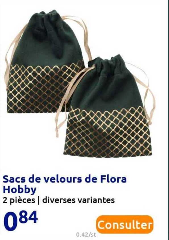 sacs de velours de flora hobby