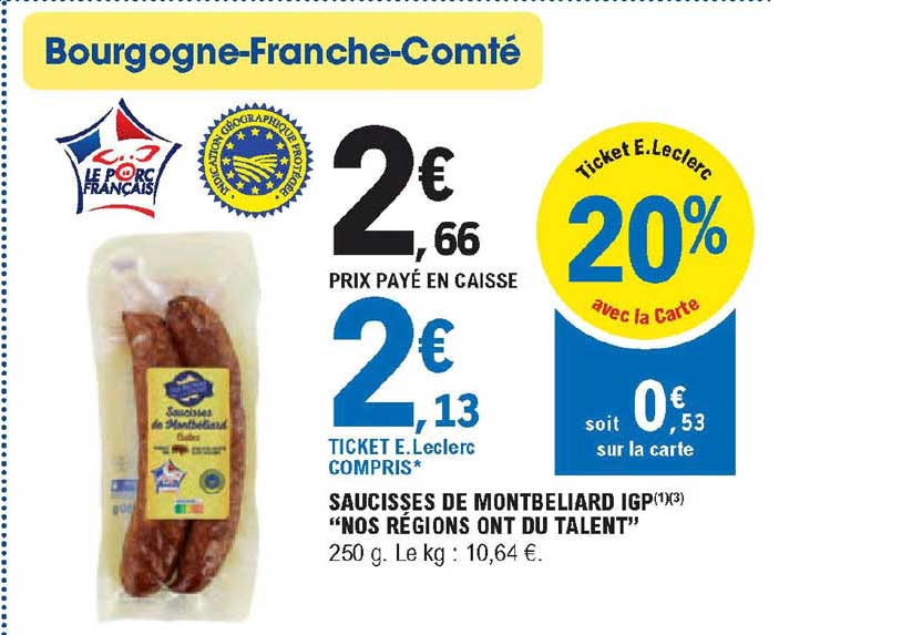 saucisses de montbéliard igp "nos régions ont du talent"