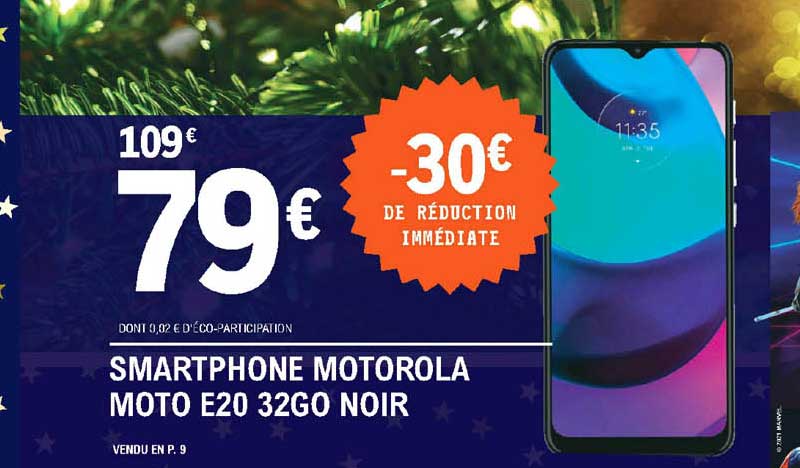 smartphone motorola moto e20 32go noir