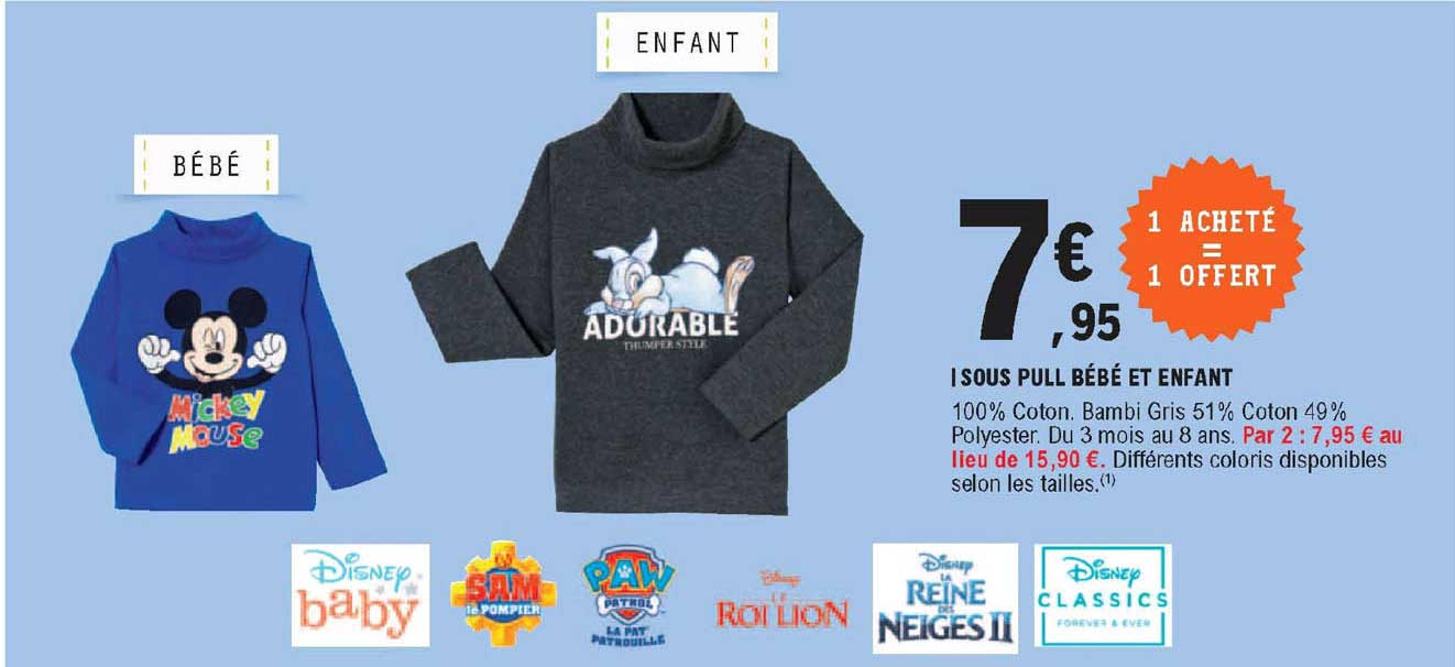 sous pull bébé et enfant