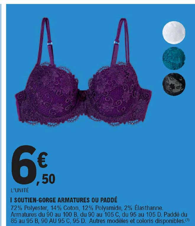 soutien-gorge armatures ou paddé