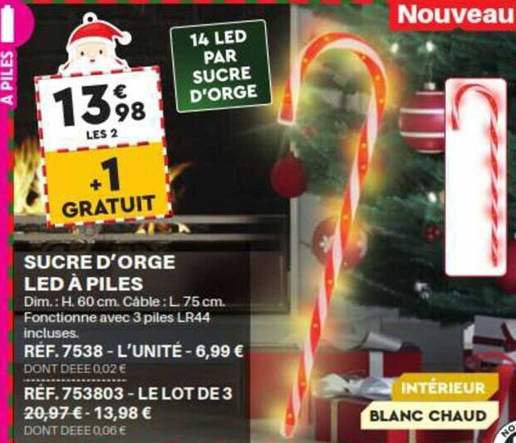 sucre d'orge led à piles