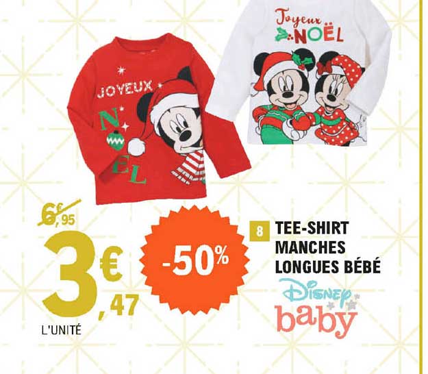 tee-shirt manches longues bébé disney baby