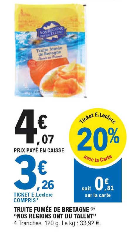 truite fumée de bretagne "nos régions ont du talent"