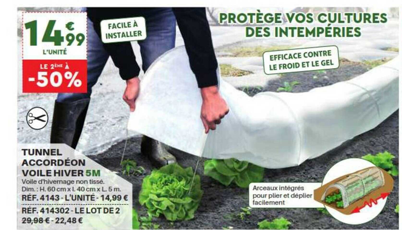 Tunnel Accordéon Voile Hiver 5m Le 2ème à -50%