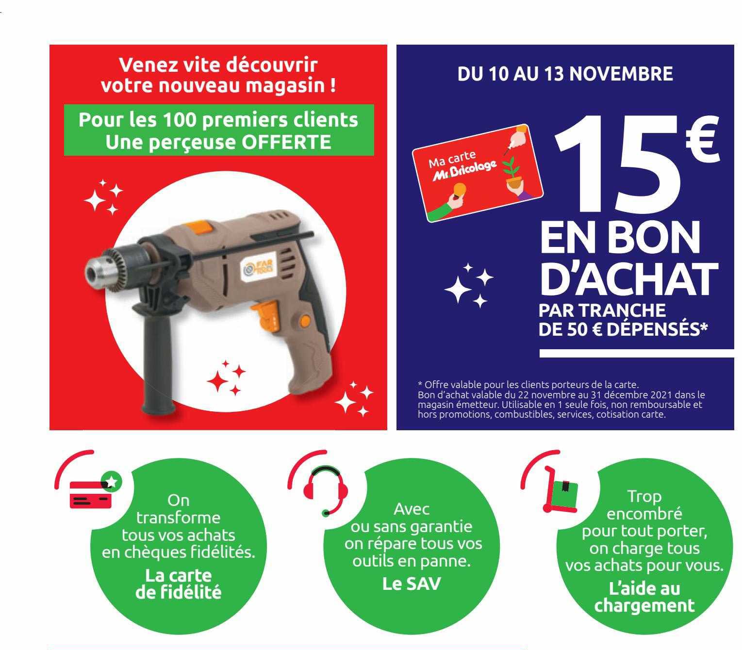 une perceuse offerte