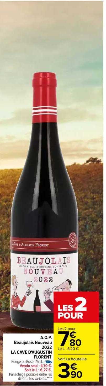 a.o.p. beaujolais nouveau 2022 la cave d'augustin florent
